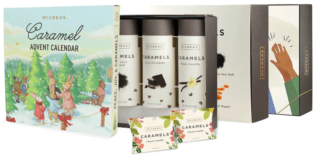 McCrea's Caramel products including an Advent calendar.