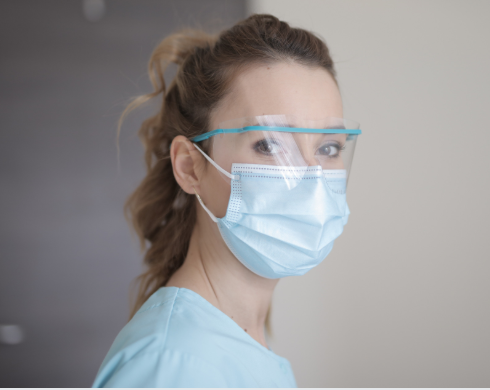Nurse with mask on